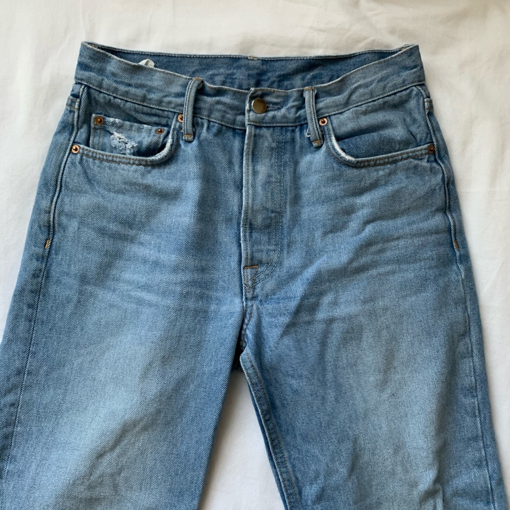 High waisted straight leg quality denim jeans